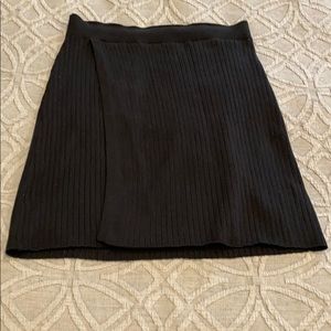 Free People Black ribbed knit skirt